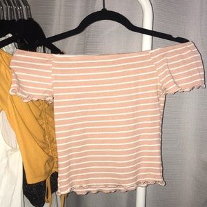 Off Shoulder Stripped Top